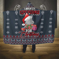 I Want A Hippopotamus Christmas Hooded Blanket