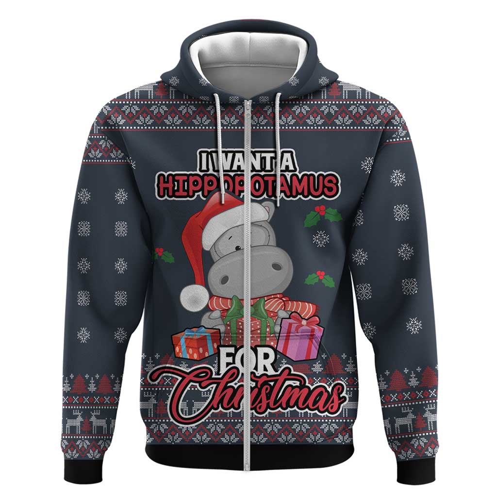 I Want A Hippopotamus Christmas Hoodie - Wonder Print Shop