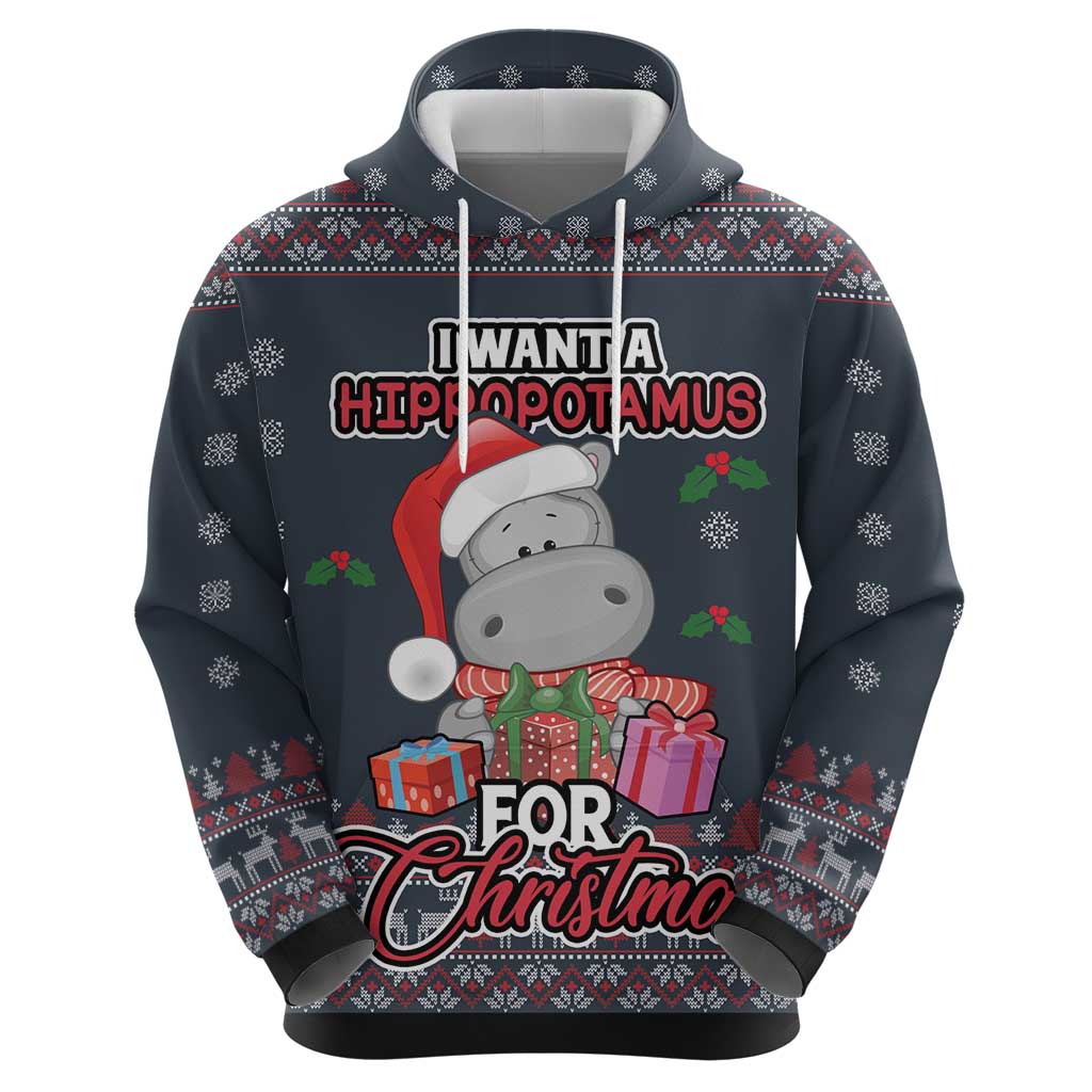 I Want A Hippopotamus Christmas Hoodie - Wonder Print Shop