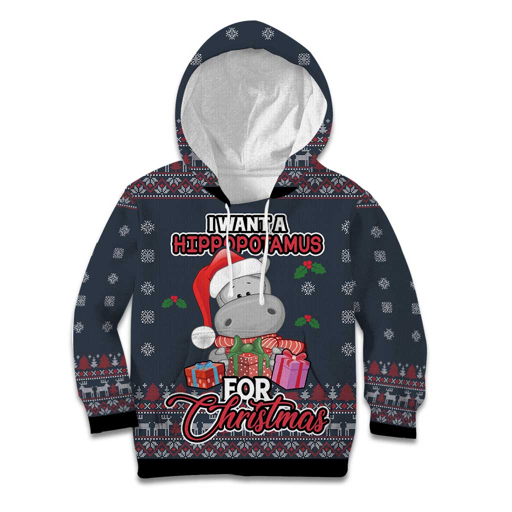 I Want A Hippopotamus Christmas Kid Hoodie - Wonder Print Shop