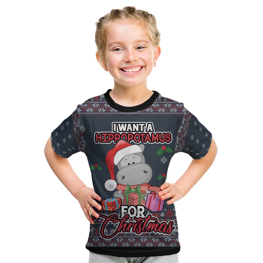I Want A Hippopotamus Christmas Kid T Shirt - Wonder Print Shop