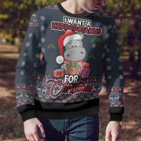 I Want A Hippopotamus Christmas Ugly Christmas Sweater - Wonder Print Shop