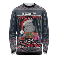 I Want A Hippopotamus Christmas Long Sleeve Shirt - Wonder Print Shop