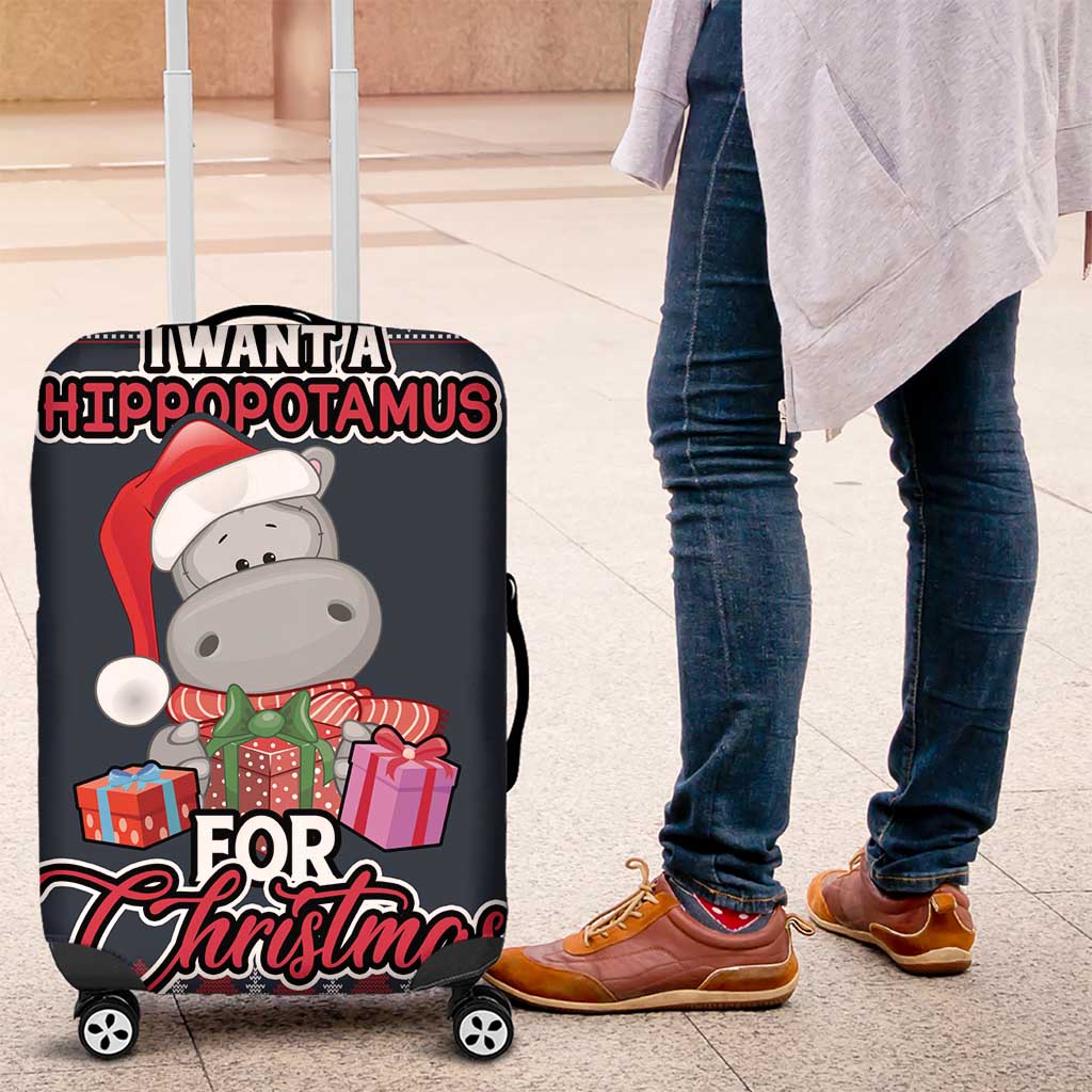 I Want A Hippopotamus Christmas Luggage Cover - Wonder Print Shop