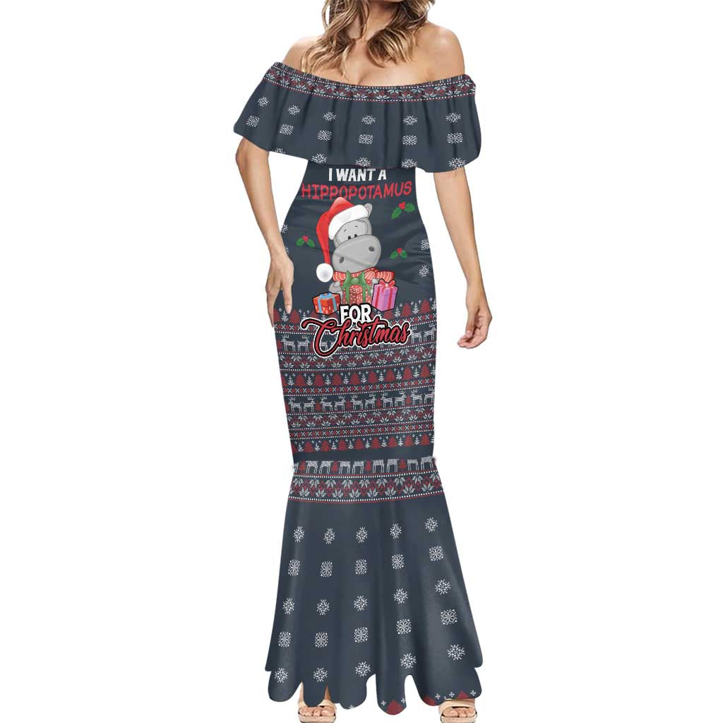 I Want A Hippopotamus Christmas Mermaid Dress - Wonder Print Shop