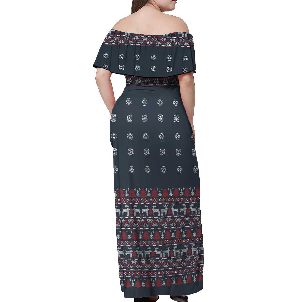 I Want A Hippopotamus Christmas Off Shoulder Maxi Dress - Wonder Print Shop