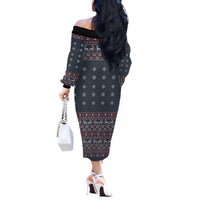 I Want A Hippopotamus Christmas Off The Shoulder Long Sleeve Dress - Wonder Print Shop