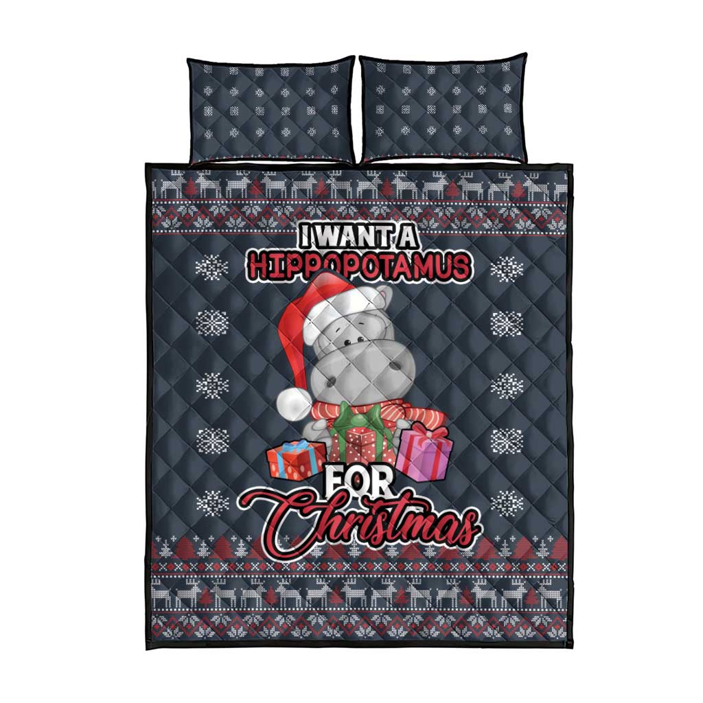 I Want A Hippopotamus Christmas Quilt Bed Set - Wonder Print Shop