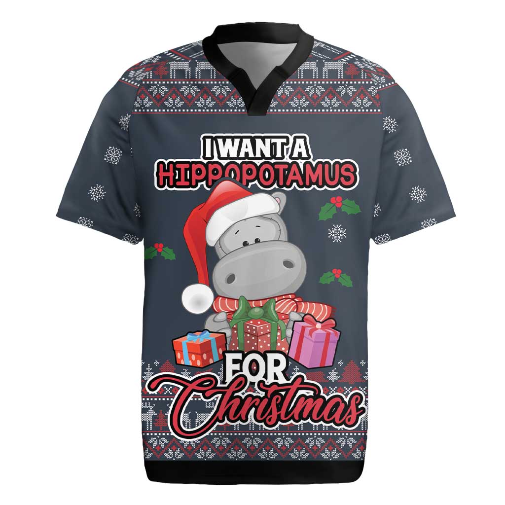 I Want A Hippopotamus Christmas Rugby Jersey - Wonder Print Shop