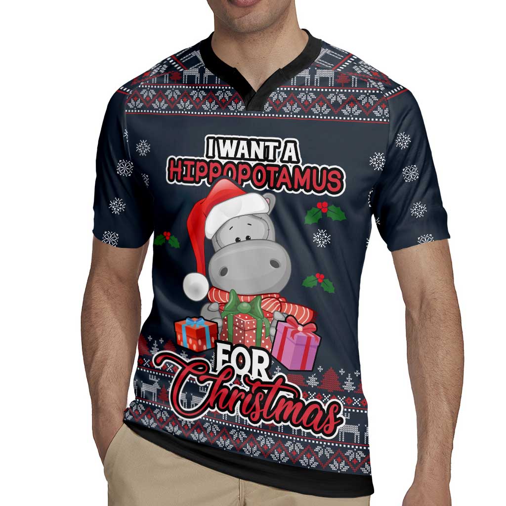 I Want A Hippopotamus Christmas Rugby Jersey - Wonder Print Shop