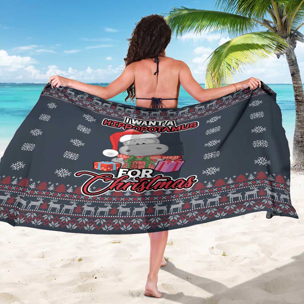 I Want A Hippopotamus Christmas Sarong - Wonder Print Shop