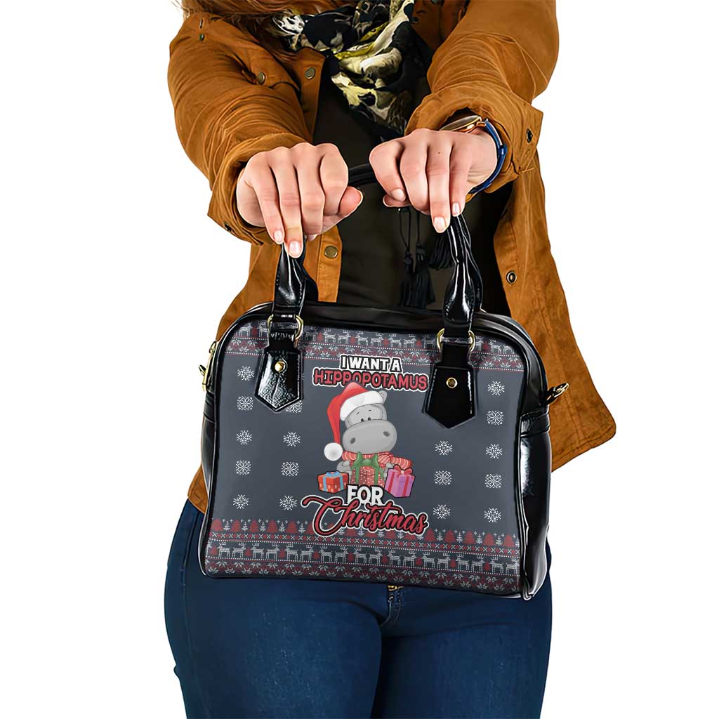 I Want A Hippopotamus Christmas Shoulder Handbag