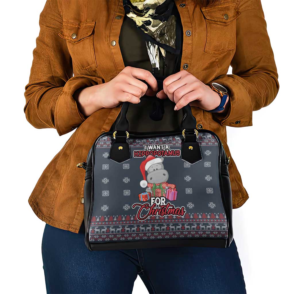 I Want A Hippopotamus Christmas Shoulder Handbag