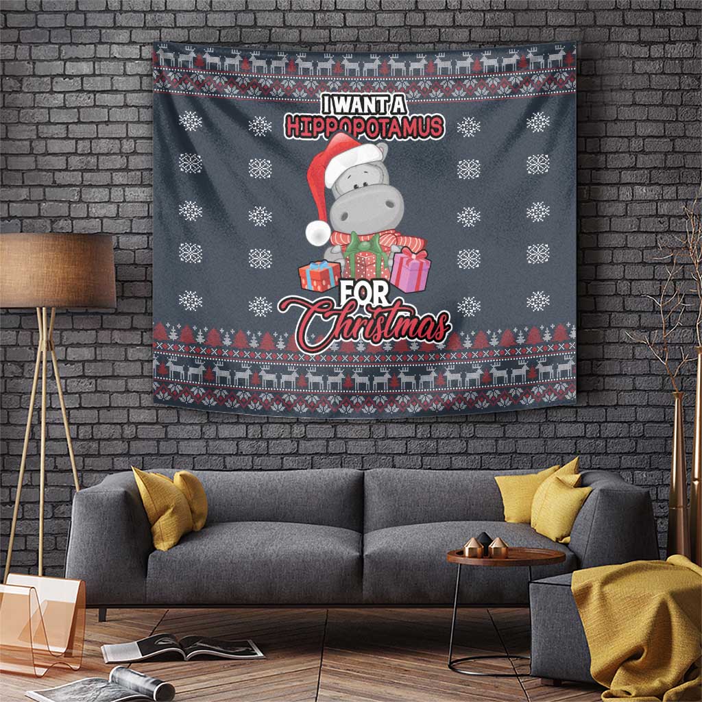 I Want A Hippopotamus Christmas Tapestry - Wonder Print Shop