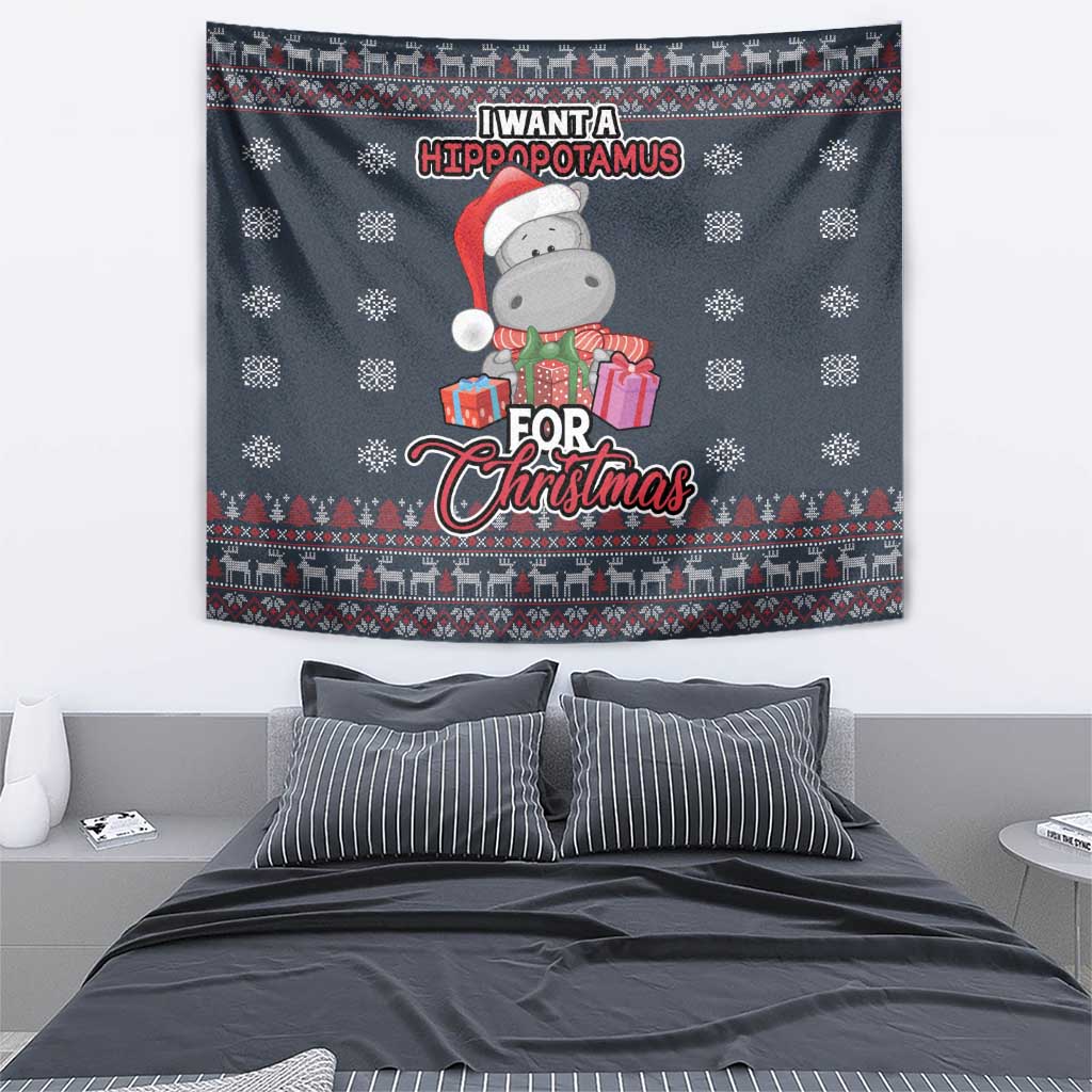 I Want A Hippopotamus Christmas Tapestry - Wonder Print Shop