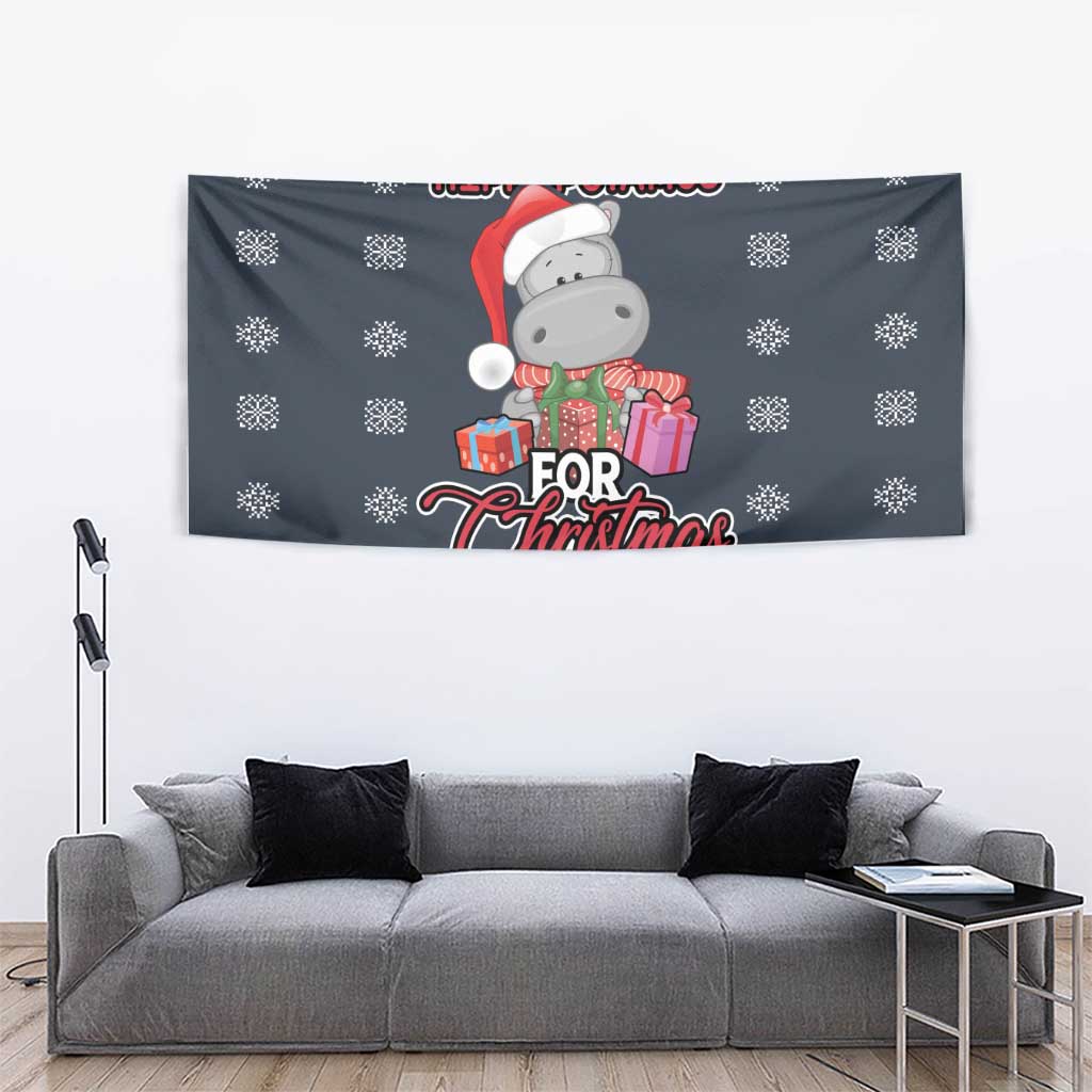 I Want A Hippopotamus Christmas Tapestry - Wonder Print Shop