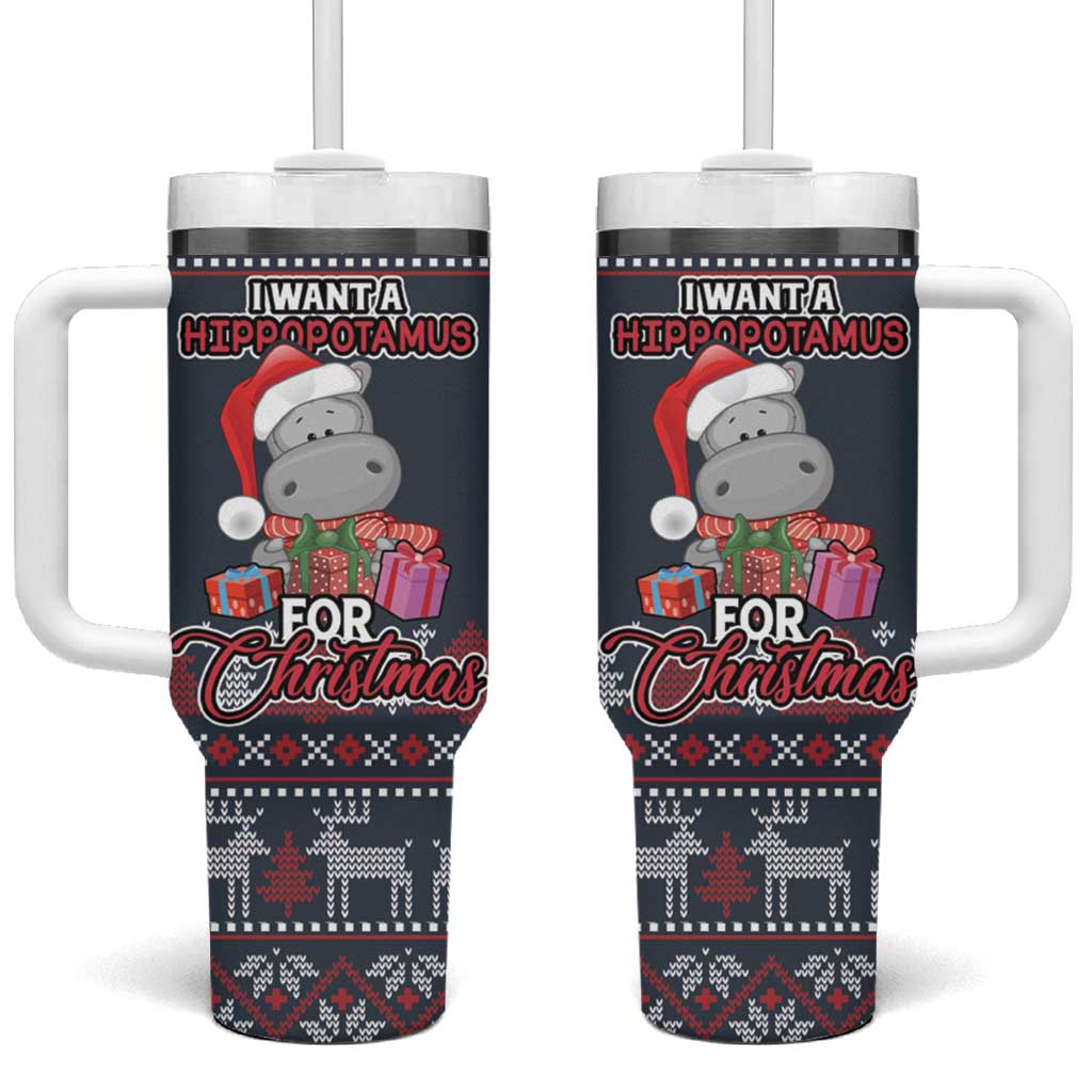 I Want A Hippopotamus Christmas Tumbler With Handle - Wonder Print Shop
