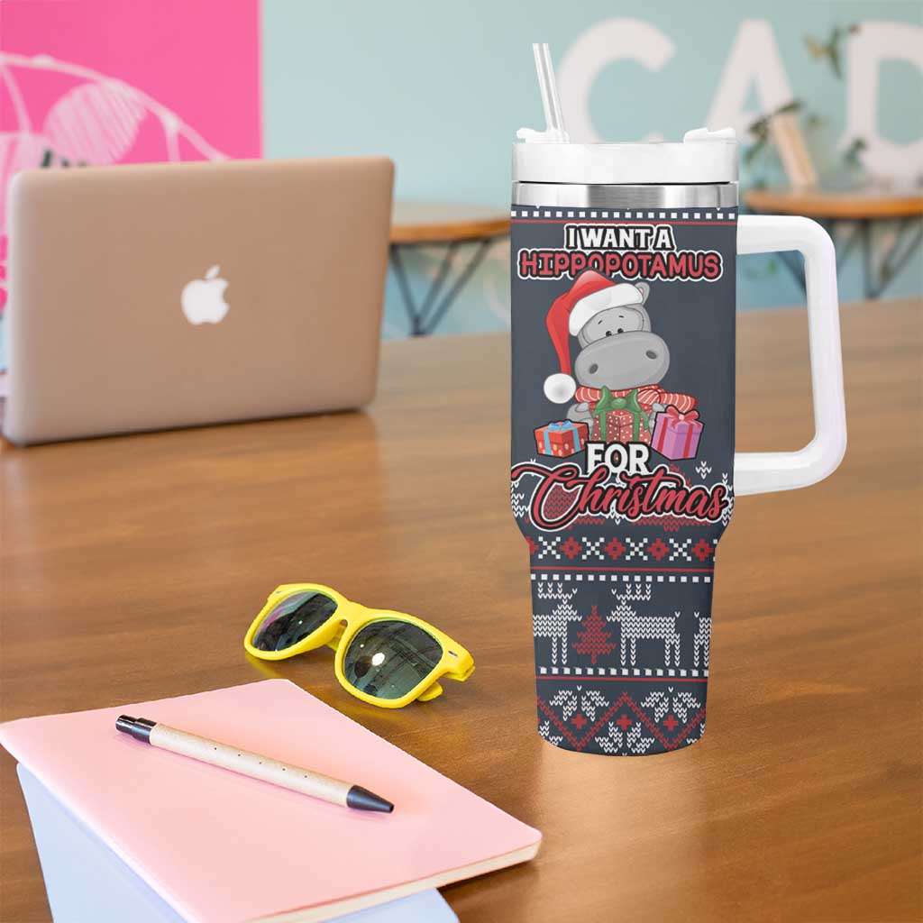 I Want A Hippopotamus Christmas Tumbler With Handle - Wonder Print Shop