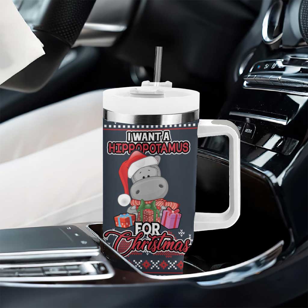 I Want A Hippopotamus Christmas Tumbler With Handle - Wonder Print Shop