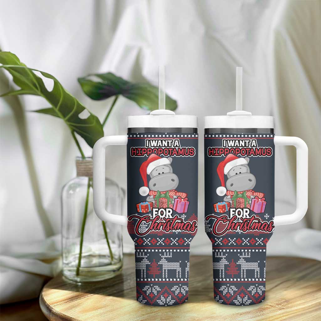 I Want A Hippopotamus Christmas Tumbler With Handle - Wonder Print Shop