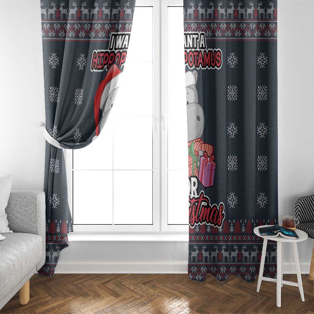 I Want A Hippopotamus Christmas Window Curtain - Wonder Print Shop