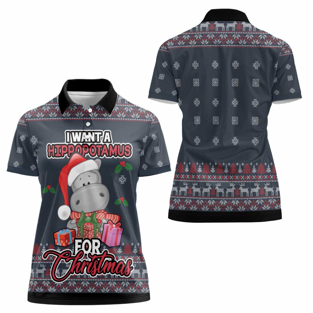I Want A Hippopotamus Christmas Women Polo Shirt - Wonder Print Shop