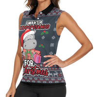 I Want A Hippopotamus Christmas Women Sleeveless Polo Shirt - Wonder Print Shop