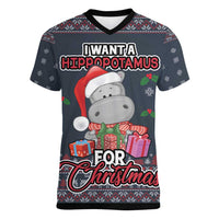 I Want A Hippopotamus Christmas Women V-Neck T-Shirt - Wonder Print Shop