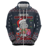 I Want A Hippopotamus Christmas Zip Hoodie - Wonder Print Shop