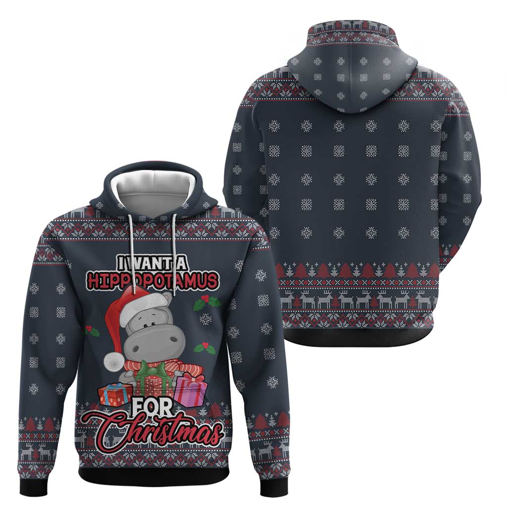 I Want A Hippopotamus Christmas Zip Hoodie - Wonder Print Shop