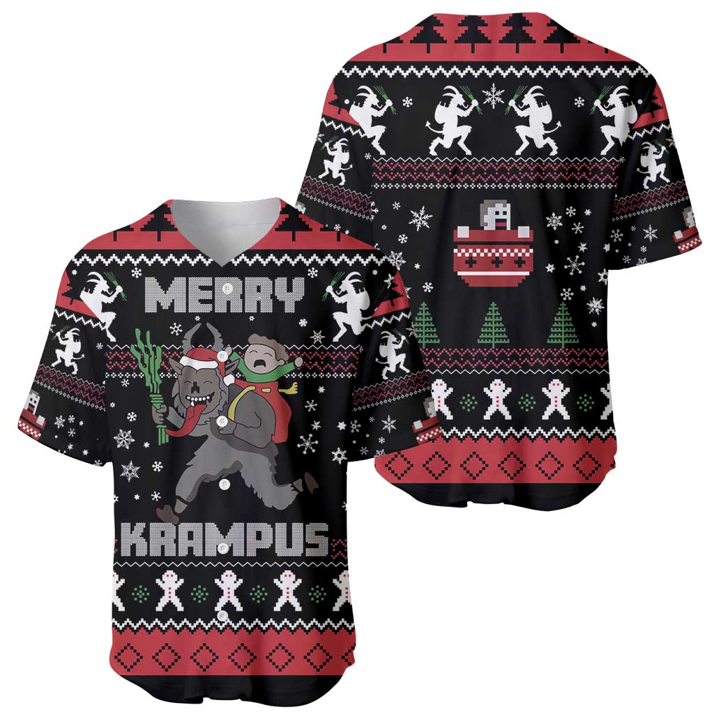 Merry Krampus Baseball Jersey Christmas Gifts - Wonder Print Shop