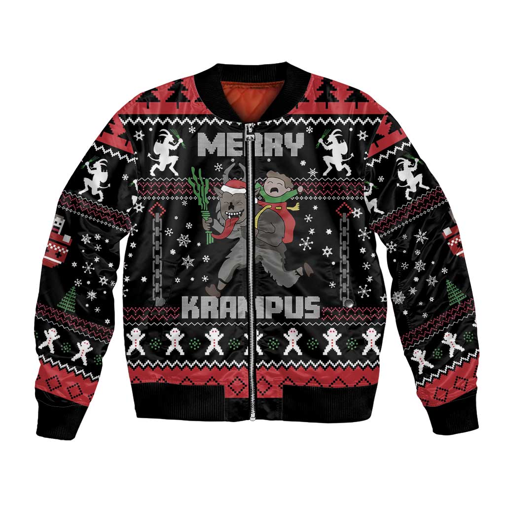 Merry Krampus Bomber Jacket Christmas Gifts - Wonder Print Shop