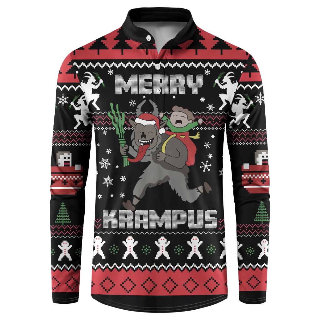 Merry Krampus Button Sweatshirt Christmas Gifts - Wonder Print Shop