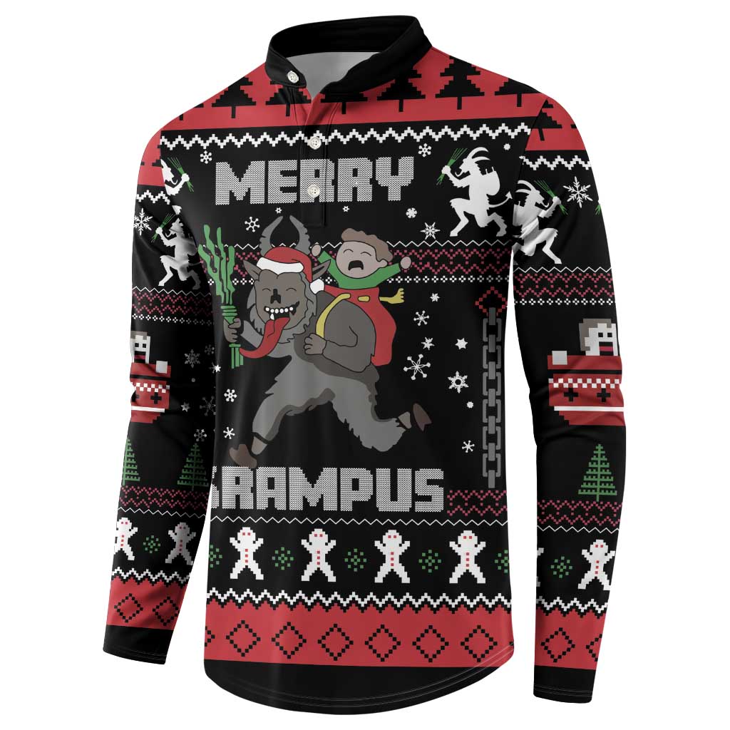 Merry Krampus Button Sweatshirt Christmas Gifts - Wonder Print Shop