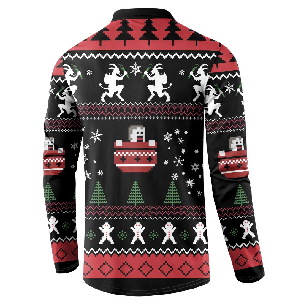 Merry Krampus Button Sweatshirt Christmas Gifts - Wonder Print Shop