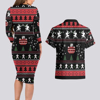 Merry Krampus Couples Matching Long Sleeve Bodycon Dress and Hawaiian Shirt Christmas Gifts - Wonder Print Shop