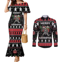 Merry Krampus Couples Matching Mermaid Dress and Long Sleeve Button Shirt Christmas Gifts