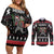 Merry Krampus Couples Matching Off Shoulder Short Dress and Long Sleeve Button Shirt Christmas Gifts - Wonder Print Shop