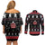 Merry Krampus Couples Matching Off Shoulder Short Dress and Long Sleeve Button Shirt Christmas Gifts - Wonder Print Shop