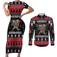 Merry Krampus Couples Matching Short Sleeve Bodycon Dress and Long Sleeve Button Shirt Christmas Gifts - Wonder Print Shop