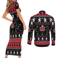 Merry Krampus Couples Matching Short Sleeve Bodycon Dress and Long Sleeve Button Shirt Christmas Gifts - Wonder Print Shop