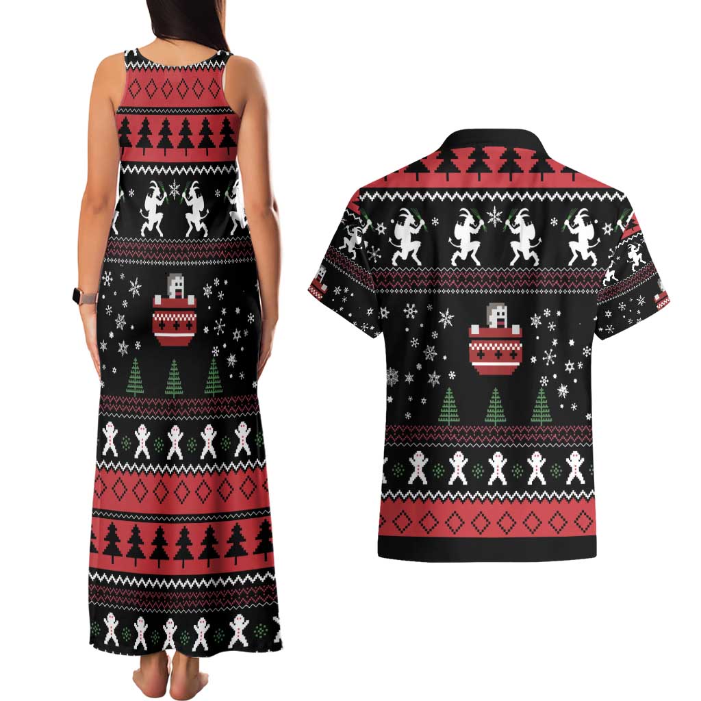 Merry Krampus Couples Matching Tank Maxi Dress and Hawaiian Shirt Christmas Gifts - Wonder Print Shop