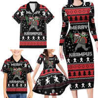 Merry Krampus Family Matching Long Sleeve Bodycon Dress and Hawaiian Shirt Christmas Gifts - Wonder Print Shop