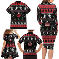 Merry Krampus Family Matching Long Sleeve Bodycon Dress and Hawaiian Shirt Christmas Gifts - Wonder Print Shop