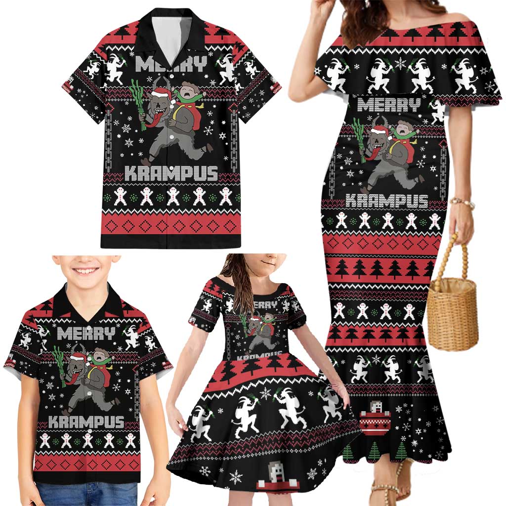Merry Krampus Family Matching Mermaid Dress and Hawaiian Shirt Christmas Gifts - Wonder Print Shop