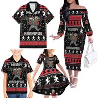 Merry Krampus Family Matching Off The Shoulder Long Sleeve Dress and Hawaiian Shirt Christmas Gifts - Wonder Print Shop