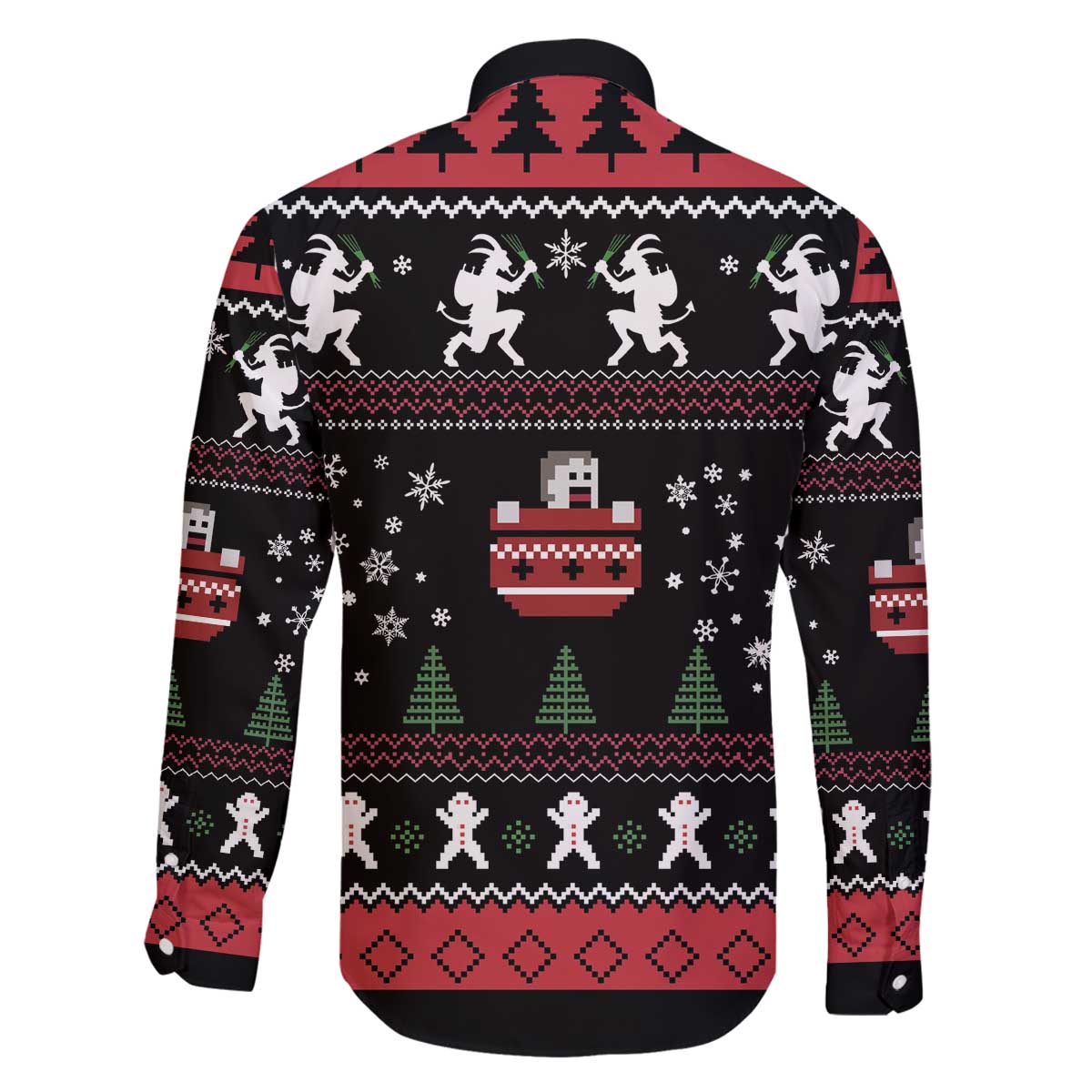 Merry Krampus Family Matching Off The Shoulder Long Sleeve Dress and Hawaiian Shirt Christmas Gifts - Wonder Print Shop