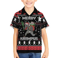Merry Krampus Family Matching Off The Shoulder Long Sleeve Dress and Hawaiian Shirt Christmas Gifts - Wonder Print Shop