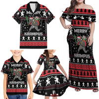 Merry Krampus Family Matching Off Shoulder Maxi Dress and Hawaiian Shirt Christmas Gifts - Wonder Print Shop