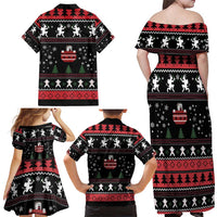 Merry Krampus Family Matching Off Shoulder Maxi Dress and Hawaiian Shirt Christmas Gifts - Wonder Print Shop